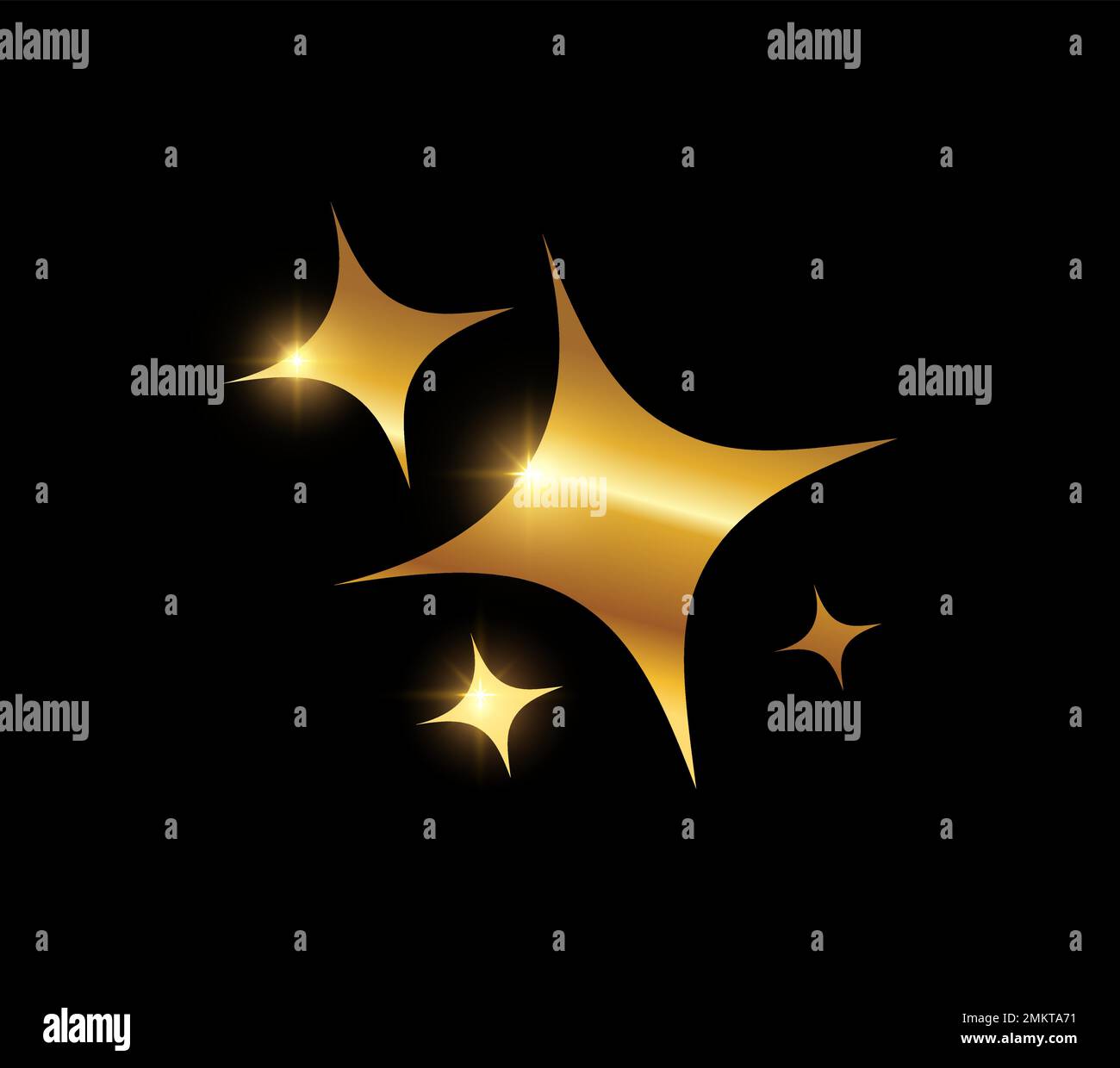A vector Illustration of Golden Shining Star Vector Sign Stock Vector ...