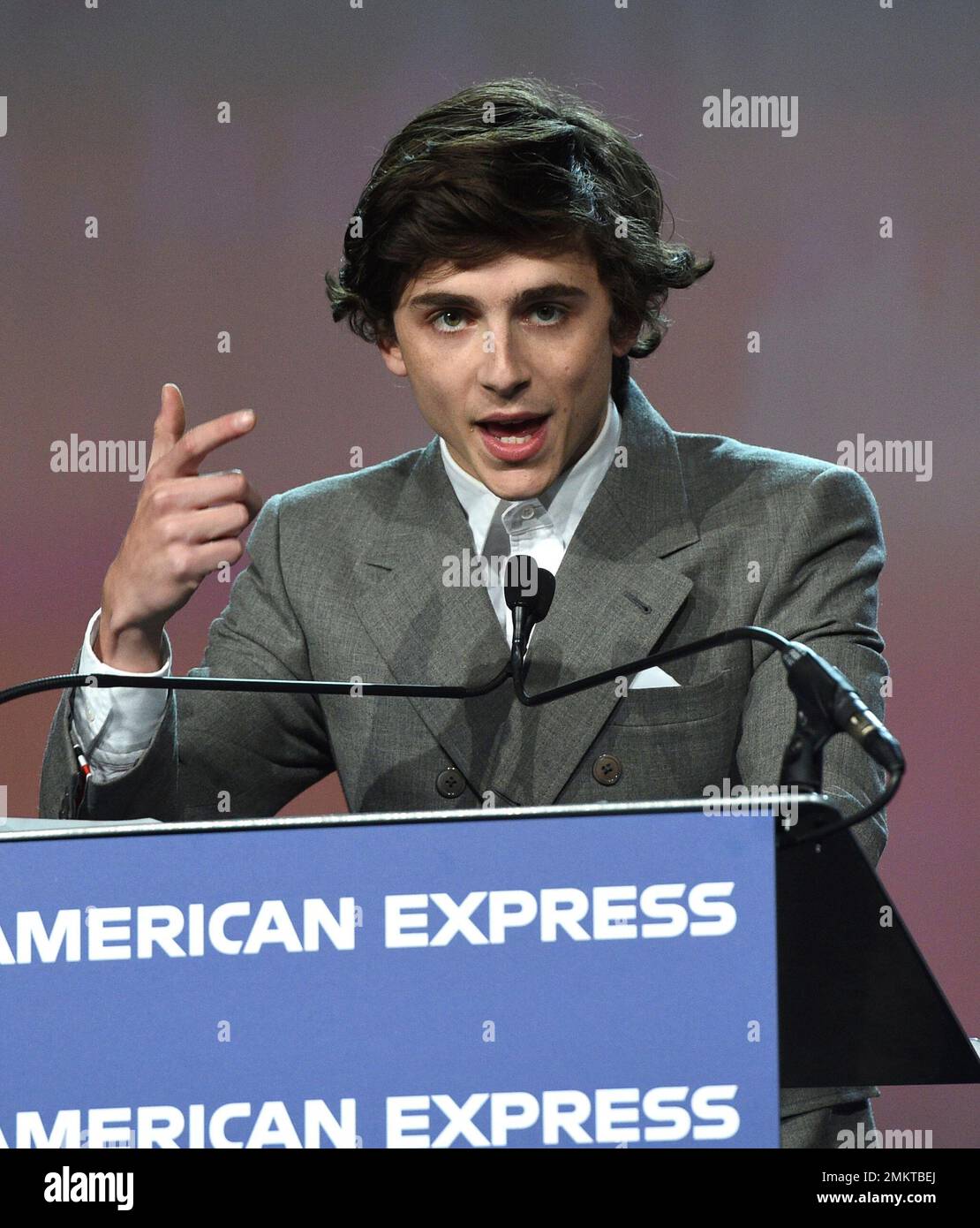 Timothee Chalamet accepts the spotlight award actor at the 30th annual ...