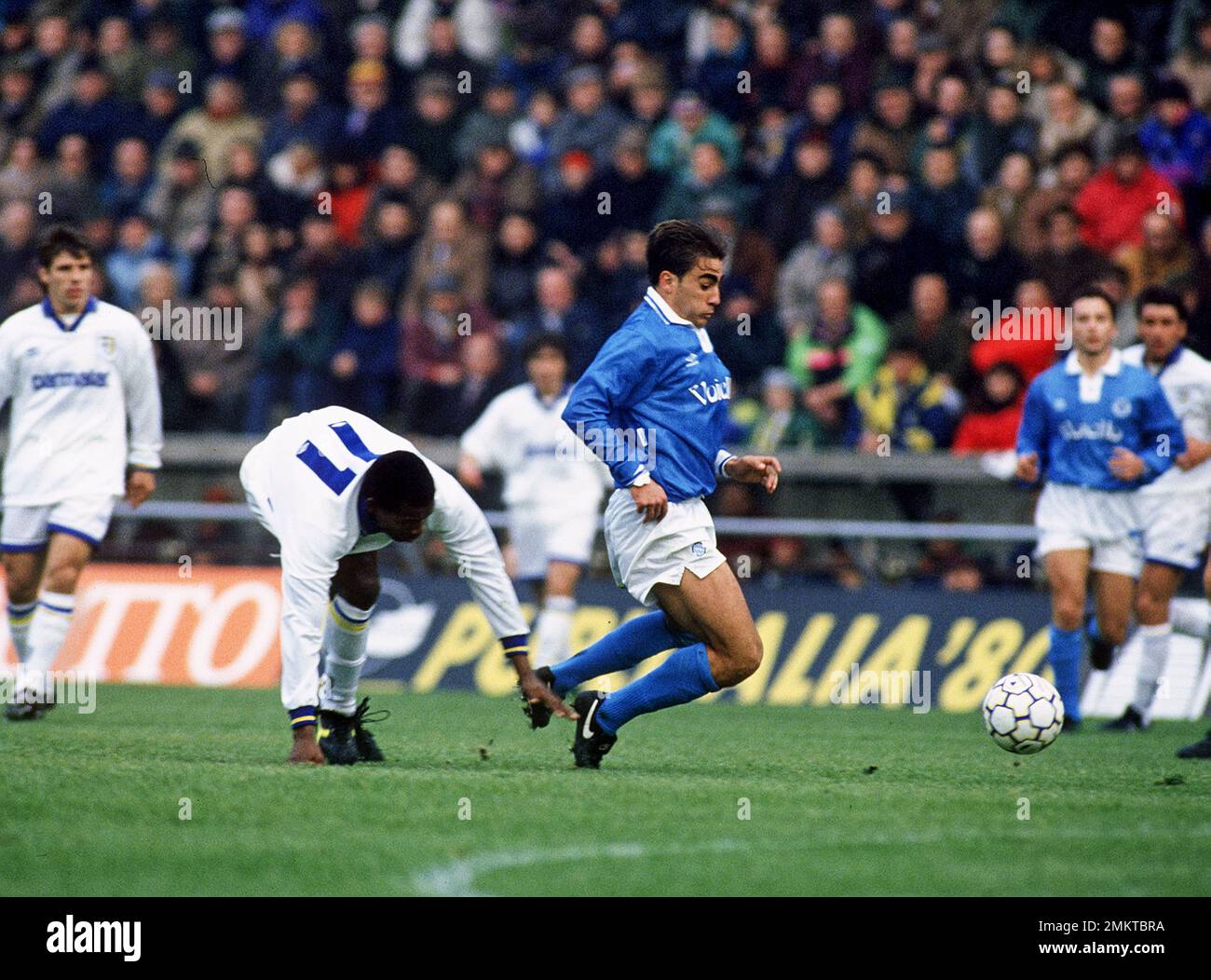 Fabio Cannavaro (Napoli) Faustino Asprilla (Parma) ; December 19; 1993 - Football : Italian championship 1993 1994 ; 16Day ; match between Parma 1-3 Napoli at Ennio Tardini Stadium ; Parma, Italy; ;( photo by aicfoto)(ITALY) [0855] Stock Photo
