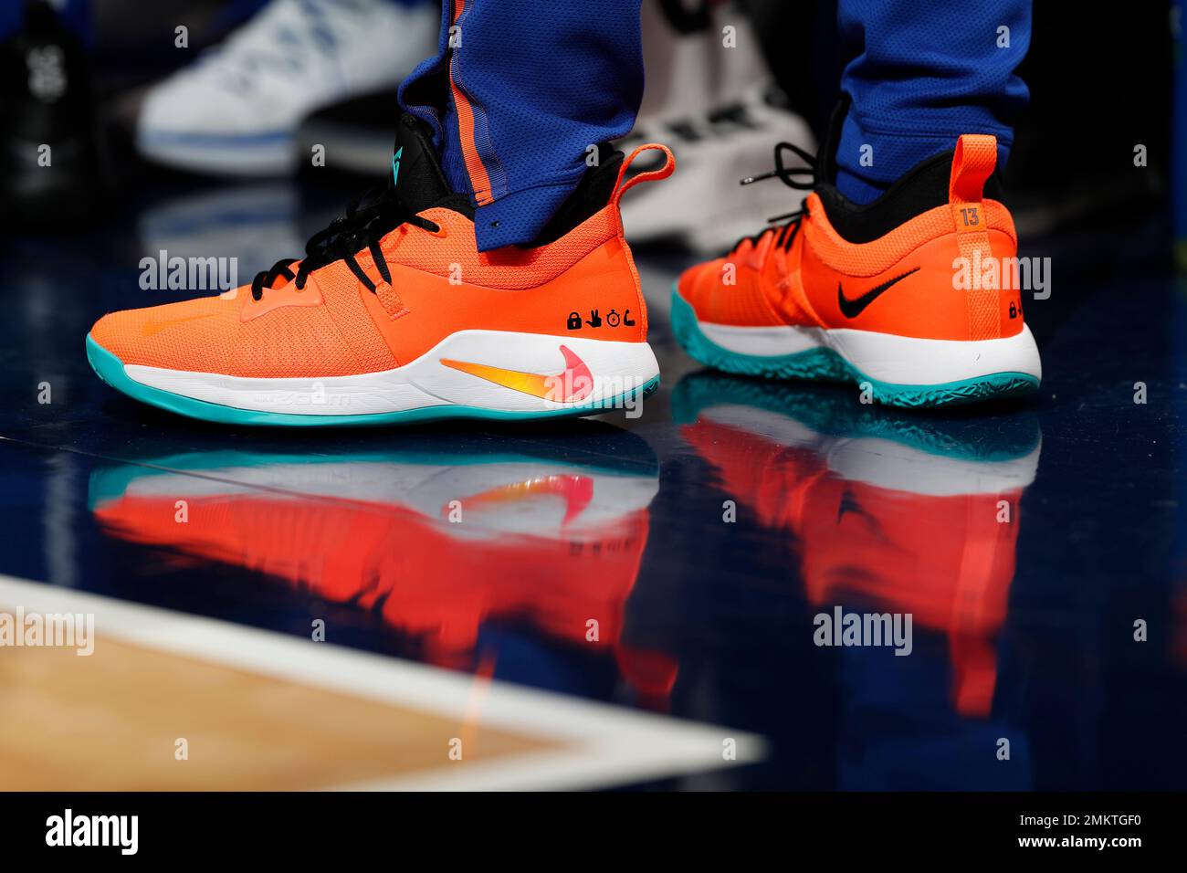 The shoes of New York Knicks guard Immanuel Quickley (5) during an NBA  basketball game against the Charlotte Hornets in Charlotte, N.C., Friday,  Nov. 12, 2021. (AP Photo/Jacob Kupferman Stock Photo - Alamy