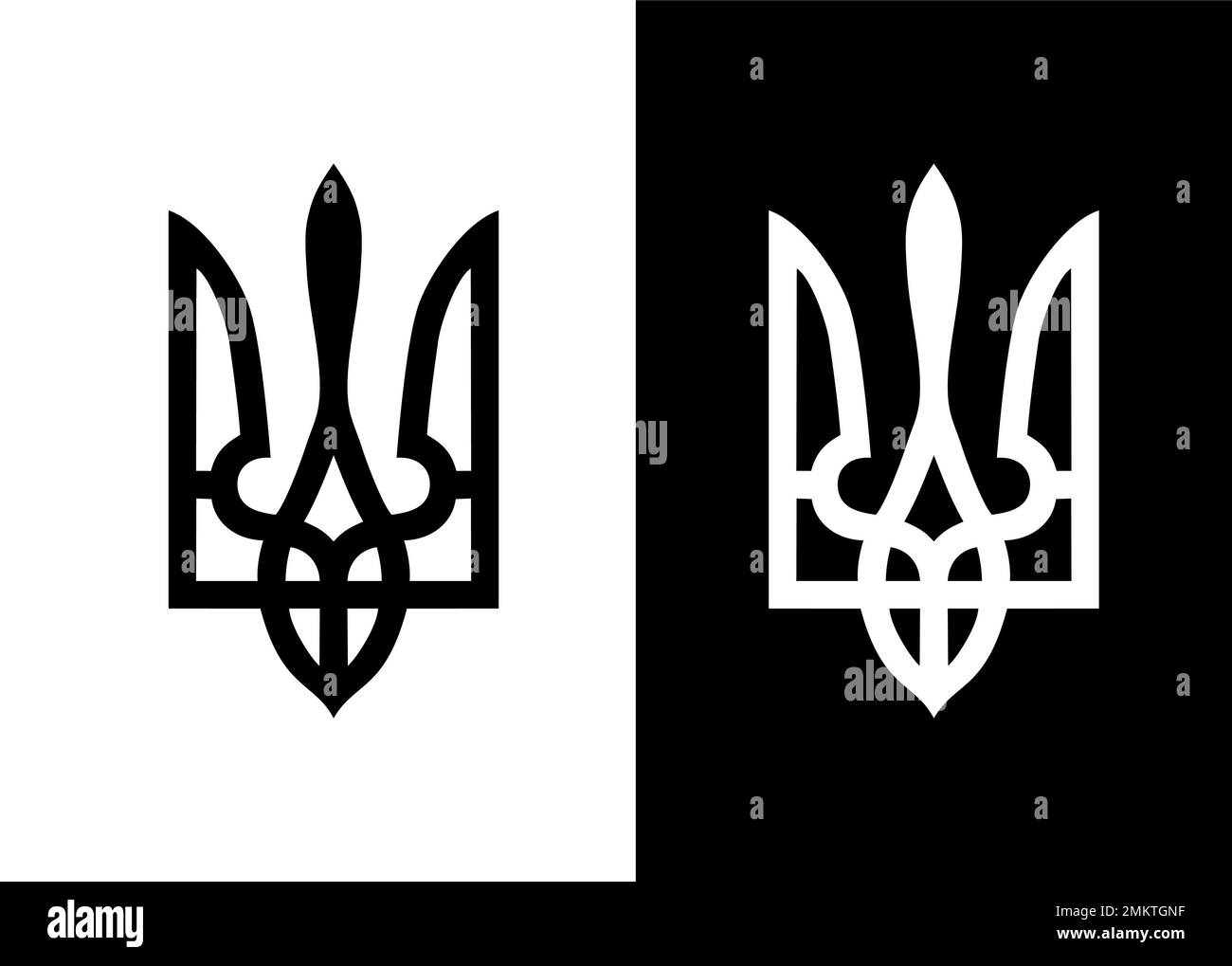 A vector illustration of Ukrainian Trident Logo Emblem Ukraine Tryzub Stock Vector