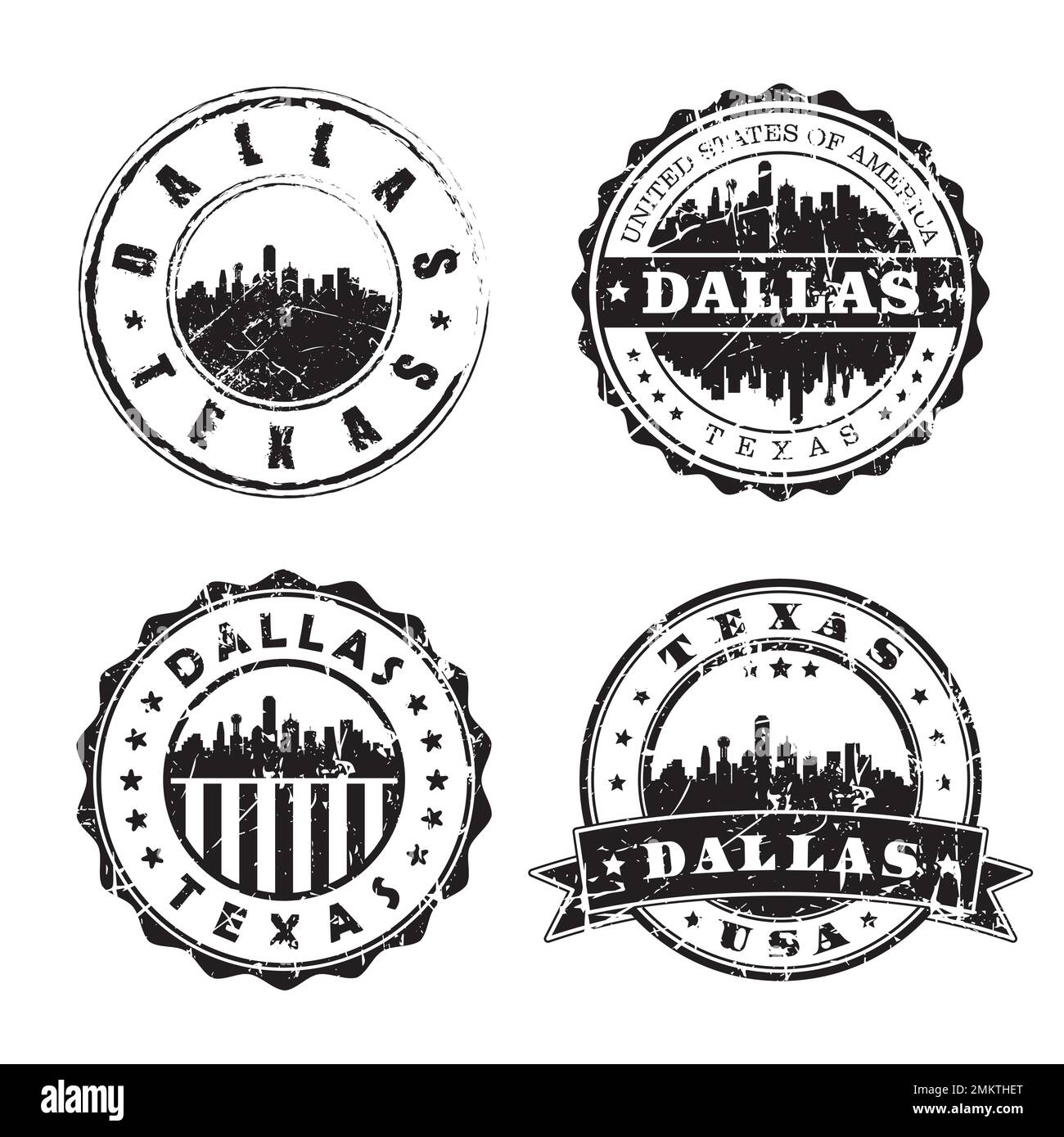 Dallas skyline vintage Stock Vector Images Alamy