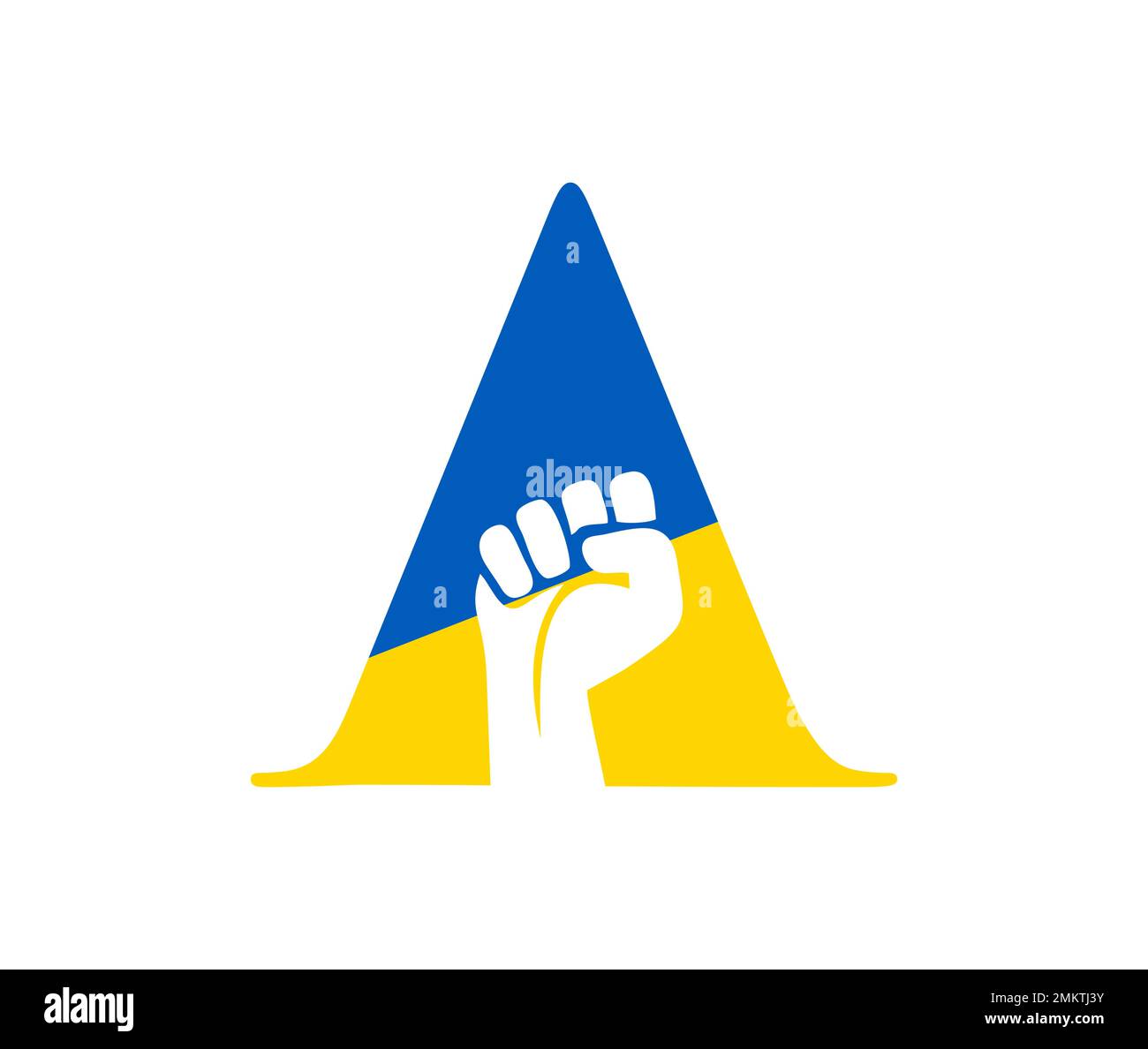A vector illustration of Letter A for Stand with ukraine Sign Stock Vector