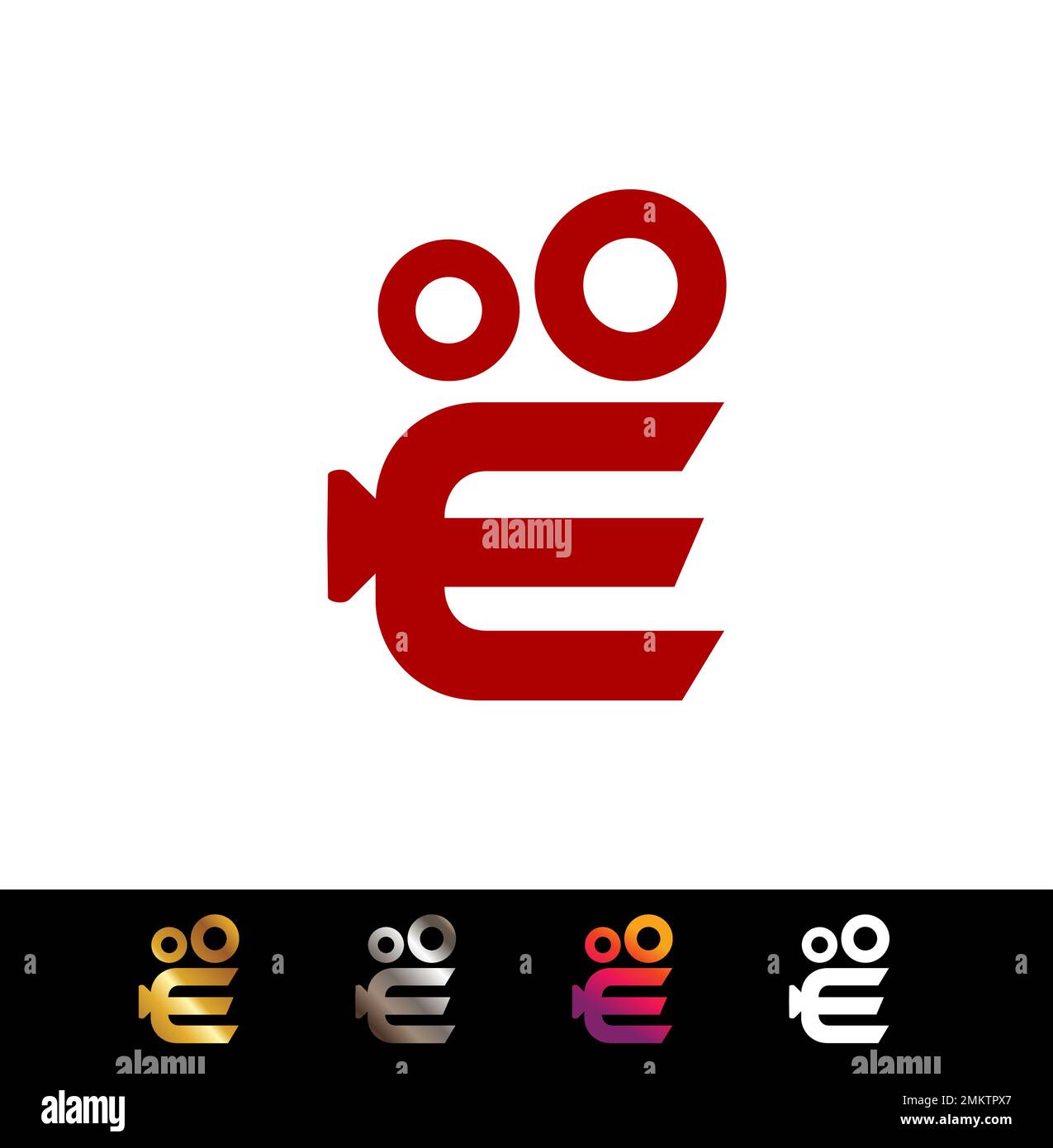A vector illustration of Monogram Video Logo Initial Letter E Stock Vector