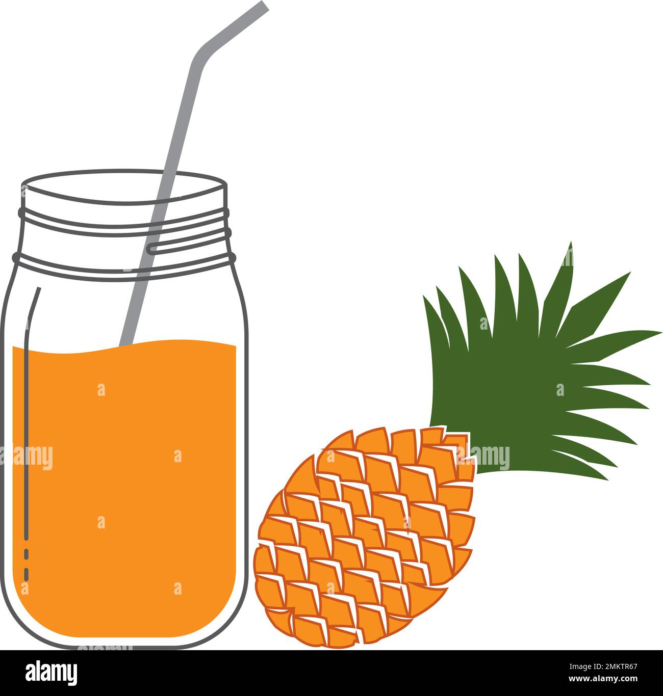 pineapple juice icon.vector illustration logo design Stock Vector Image