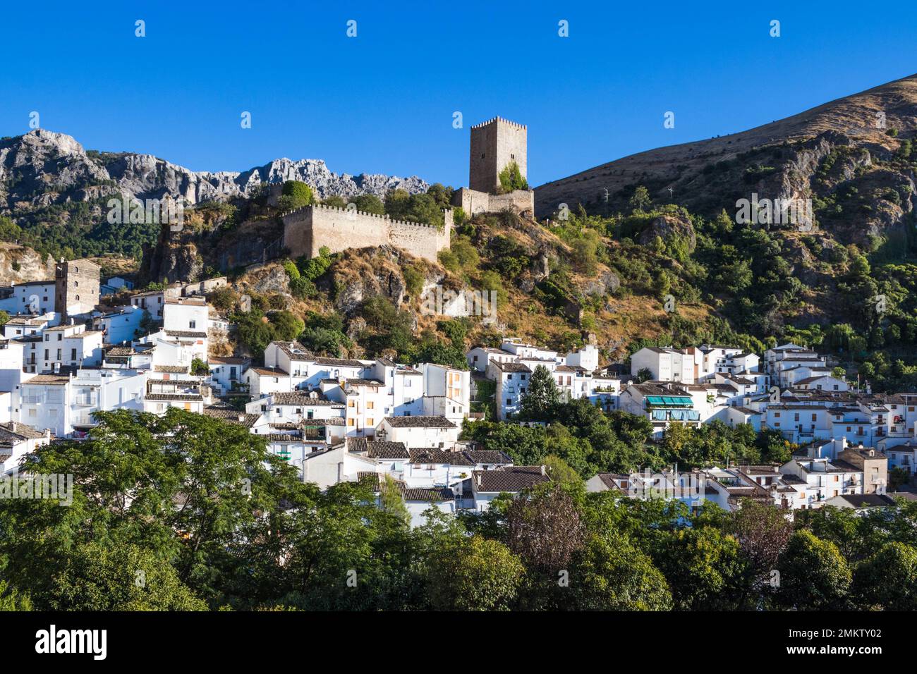 View of Cazorla with the Yedra Castle behind, Jaen, Andalusia, Spain Stock Photo