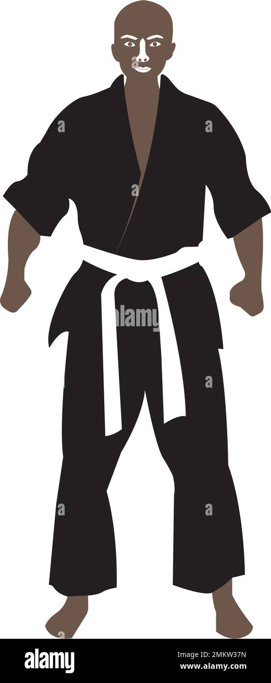standing judo athlete icon, vector illustration flat design. Stock Vector