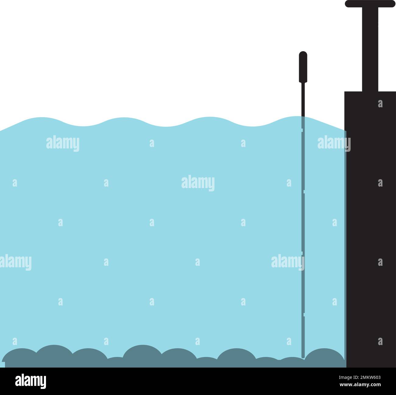 Water Depth Icon, Measure The Depth Of Shallow Waters Vector Art