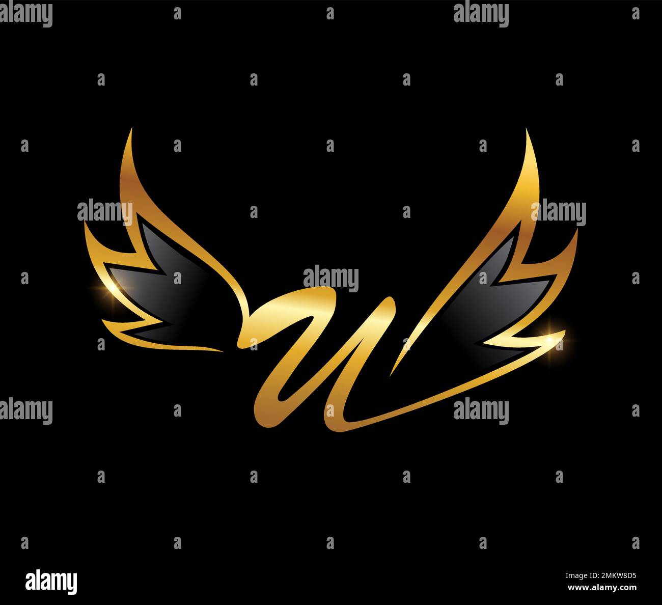 Vector Illustration of Golden Wings Monogram Logo Initial Letter U Stock Vector Image & Art Alamy