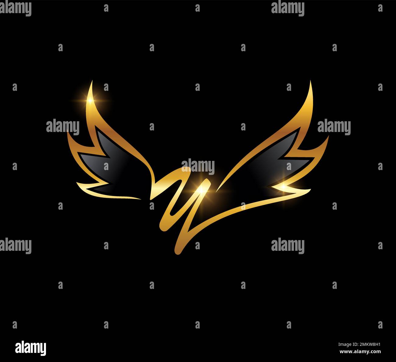 Vector illustration Of golden wings Monogram logo Initial letter yо Vector illustration Of golden wings Monogram logo Initial letter yо