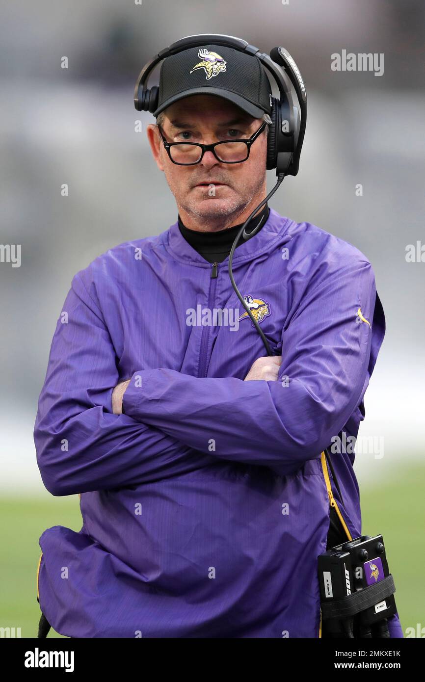 Minnesota Vikings head coach Mike Zimmer watches from the sideline