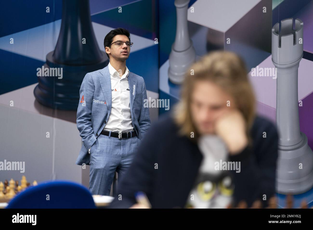 Chess Grandmaster Anish GIRI, Netherlands, NED, Portrait, Portrait,  Portrait, cropped single image, single motive, press conference in front of  the Sparkassen Chess-Meeting 2018 on 13.07.2018 in Dortmund Â