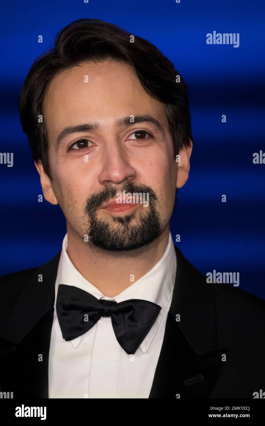 Actor Lin-Manuel Miranda poses for photographers upon arrival at the