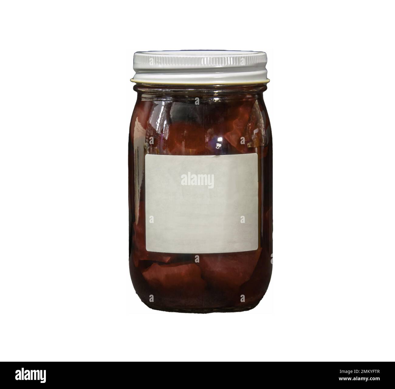 Amish Canned Red Beets in a Jar, with a Blank White Label with out a