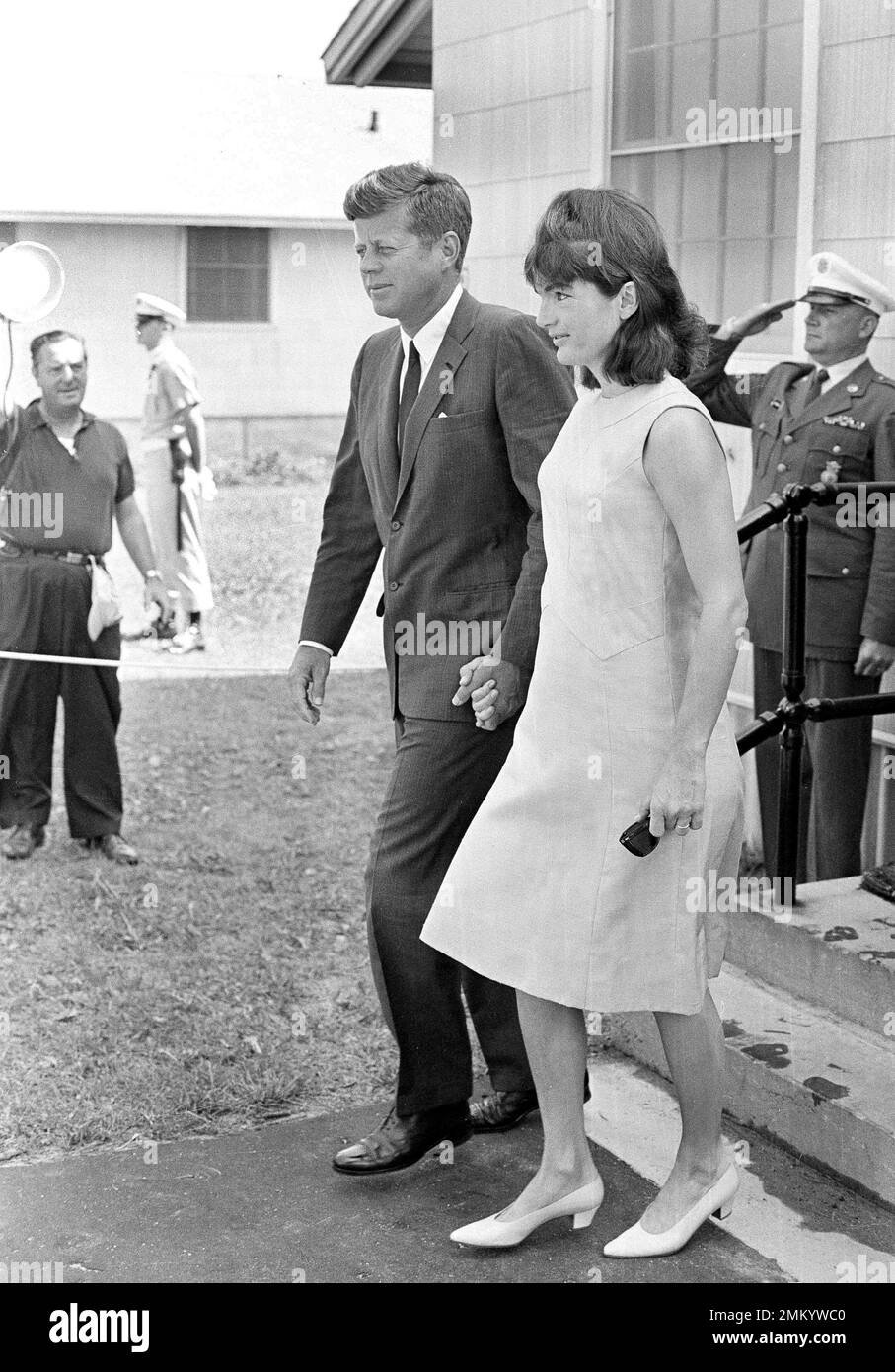 Mrs. Jacqueline Kennedy and President Kennedy leave Otis Air Force Base ...