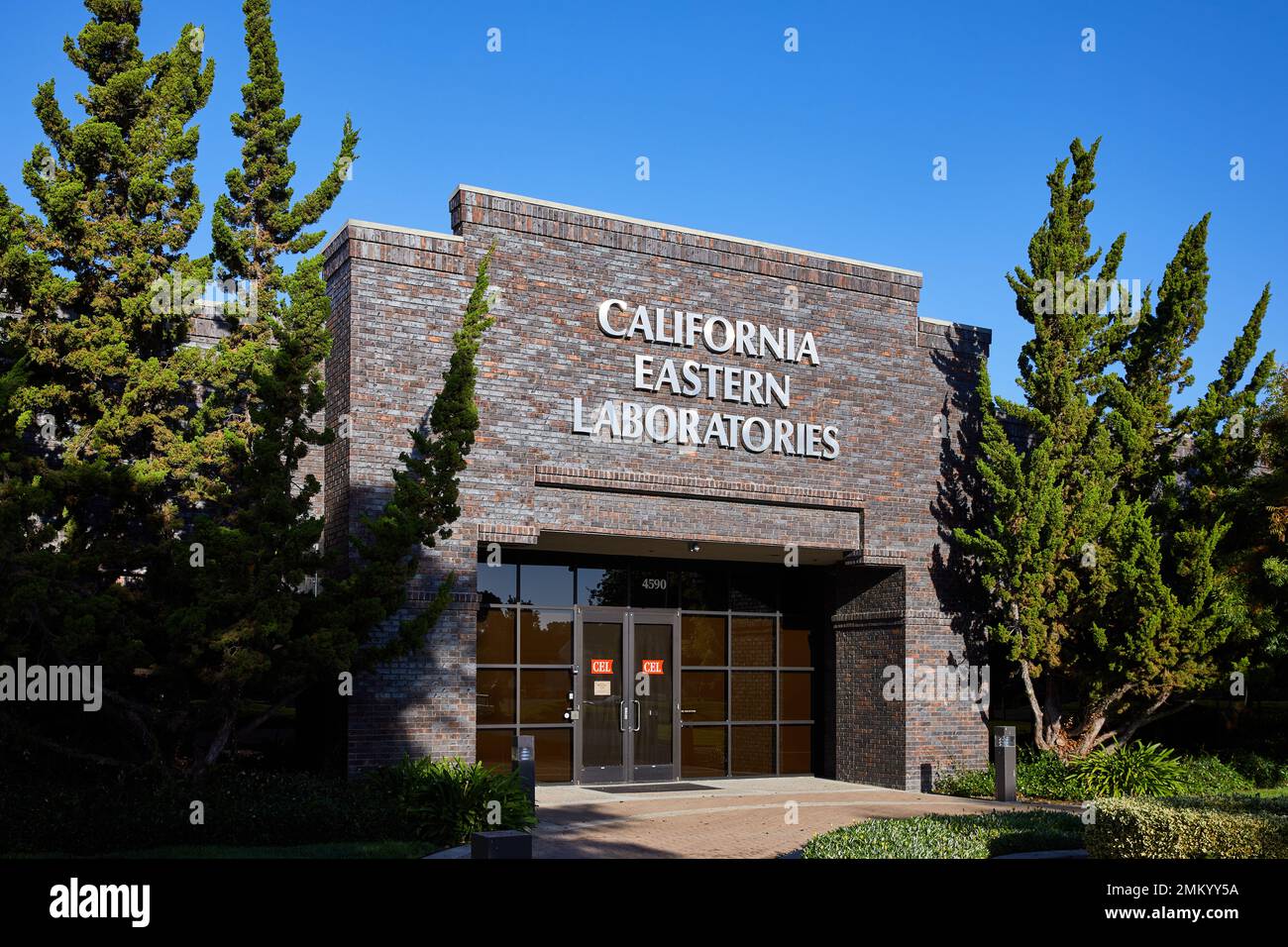 California Eastern Laboratories, front of building; Patrick Henry Drive, Santa Clara, California Stock Photo