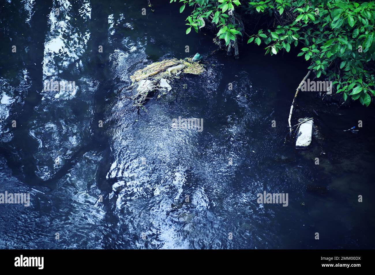 Blue Stream Made From Rocks River stream blue water flowing on stones. nature background Stock ...