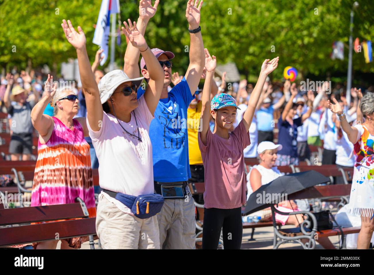 People dancing to Christian songs during Mladifest 2021 the youth