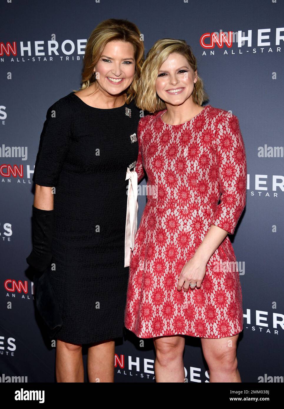 CNN anchors Christine Romans, left, and Kate Bolduan pose together at