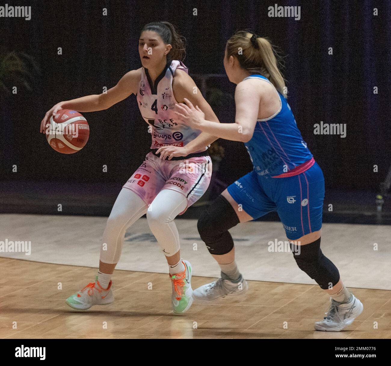 Montreux Switzerland, 01/29/2023: Flora Nancy of BCF Elfic Fribourg is in action during Final of Swiss Basketball League 2023. The final of the Swiss Basketball League took place at the Perrier sports hall in the famous town of Montreux-Clarens. (Credit: Eric Dubost/Alamy Live News). Stock Photo