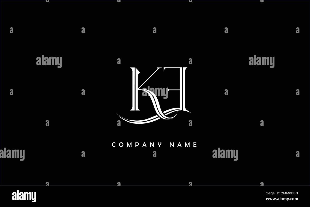 KE, EK Abstract Letters Logo Monogram Stock Vector