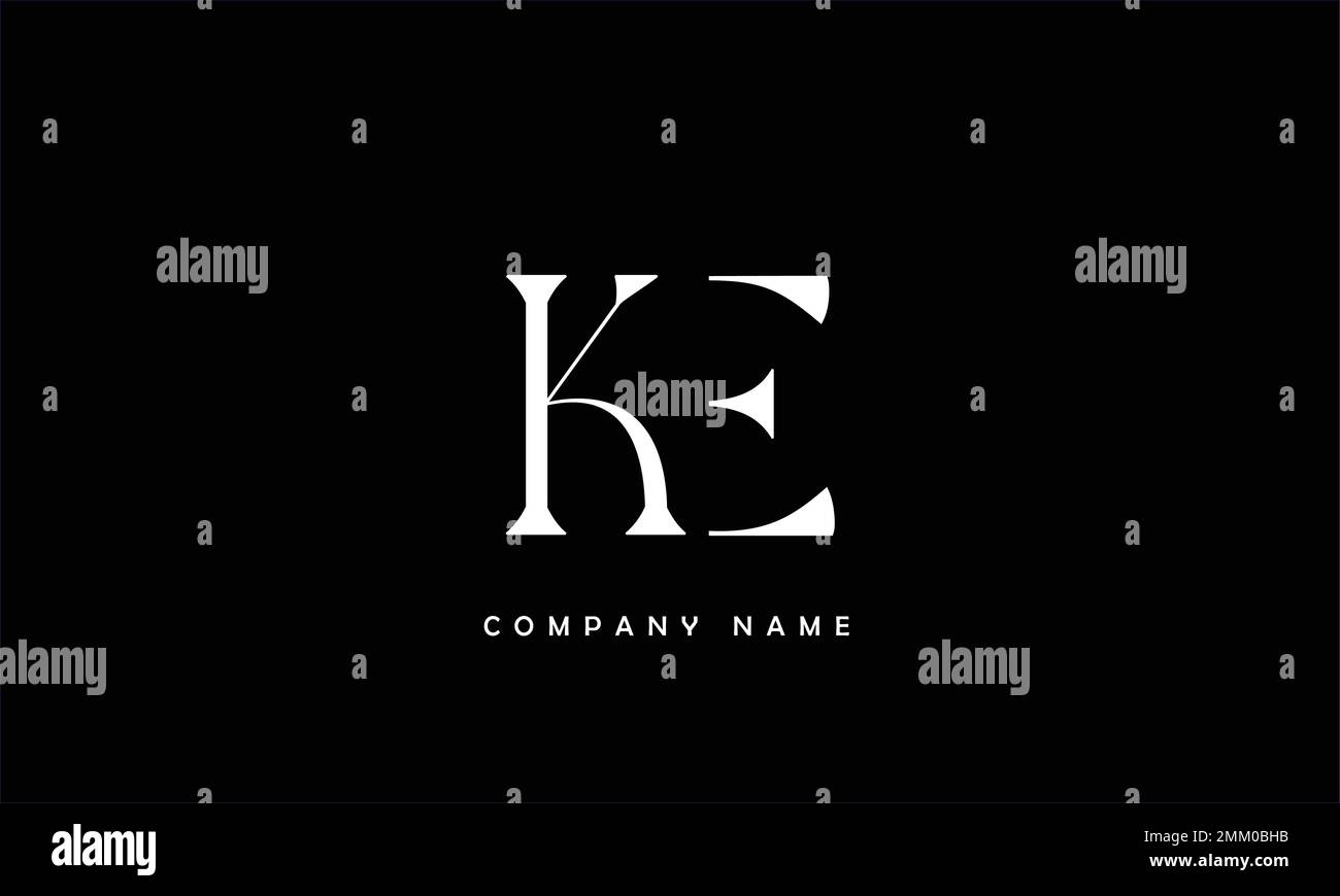 KE, EK Abstract Letters Logo Monogram Stock Vector