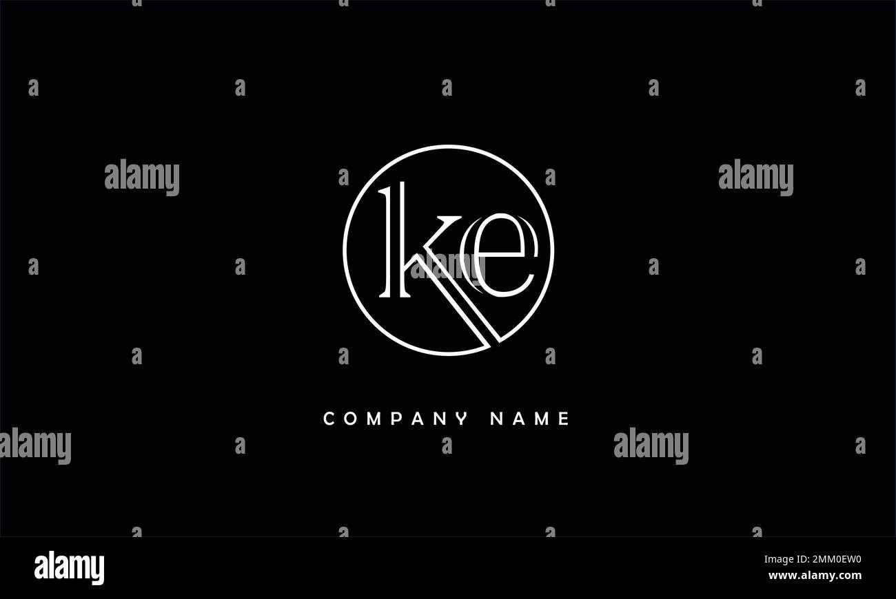 KE, EK Abstract Letters Logo Monogram Stock Vector