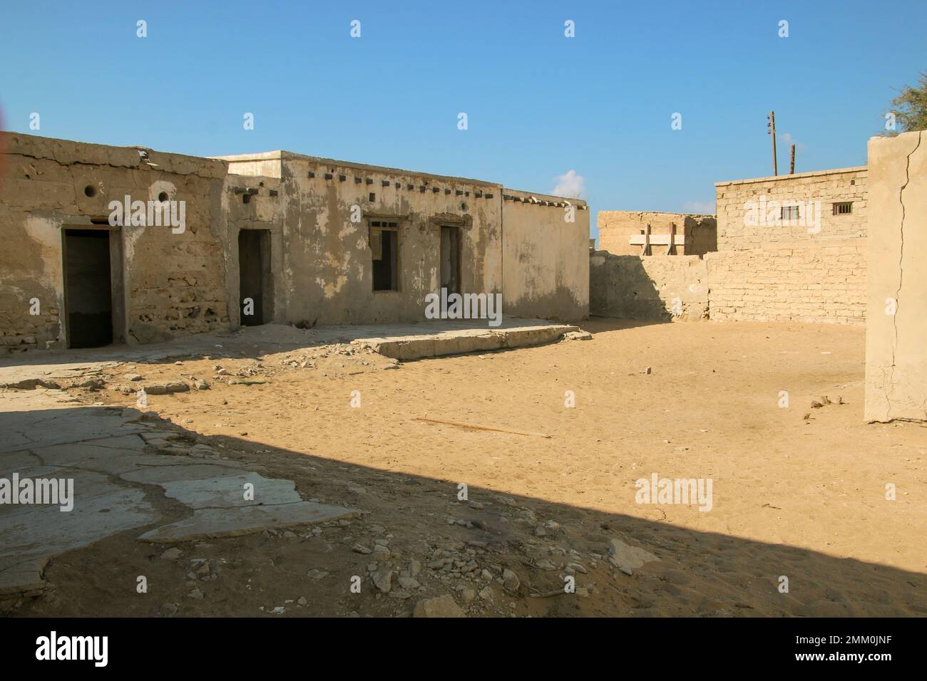 Al Jazirah al Hamra Fort.Ras Al Khaimah (RAK) (historically Julfar) is the largest city and capital of the Emirate of Ras Al Khaimah, United Arab Emir Stock Photo