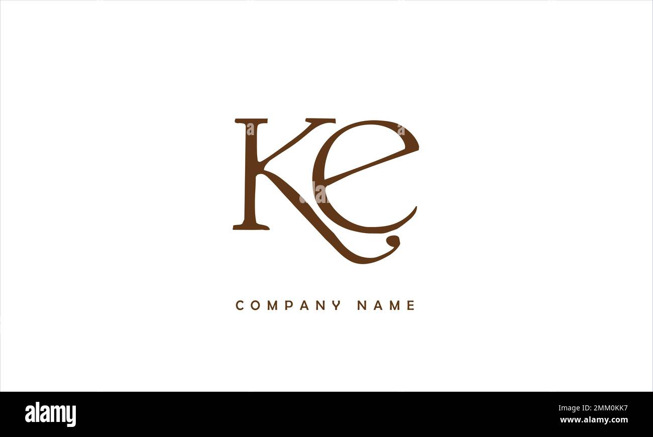 KE, EK Abstract Letters Logo Monogram Stock Vector