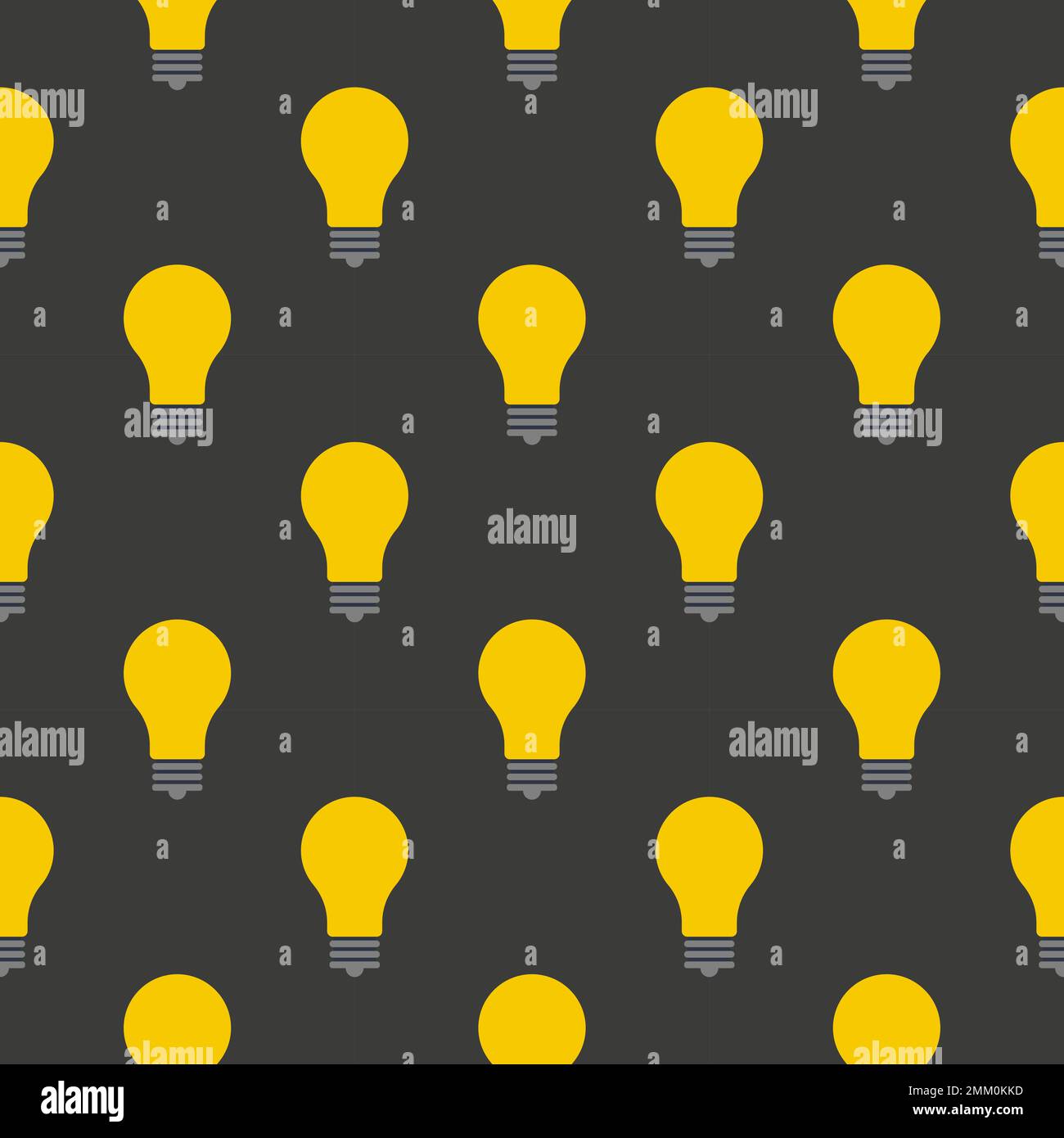 Seamless pattern light bulbs on a gray background Stock Vector