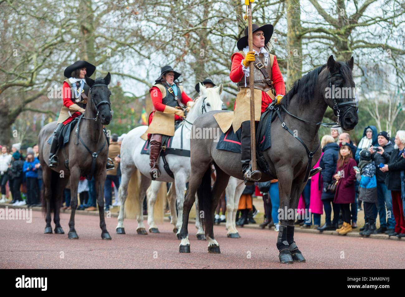 London, UK. 29 January 2023. Mounted members of The King's Army