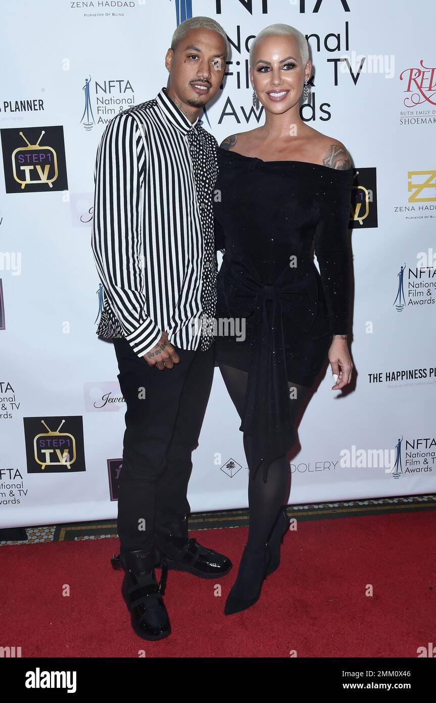 Alexander Edwards, left, and Amber Rose attend the 2018 National Film
