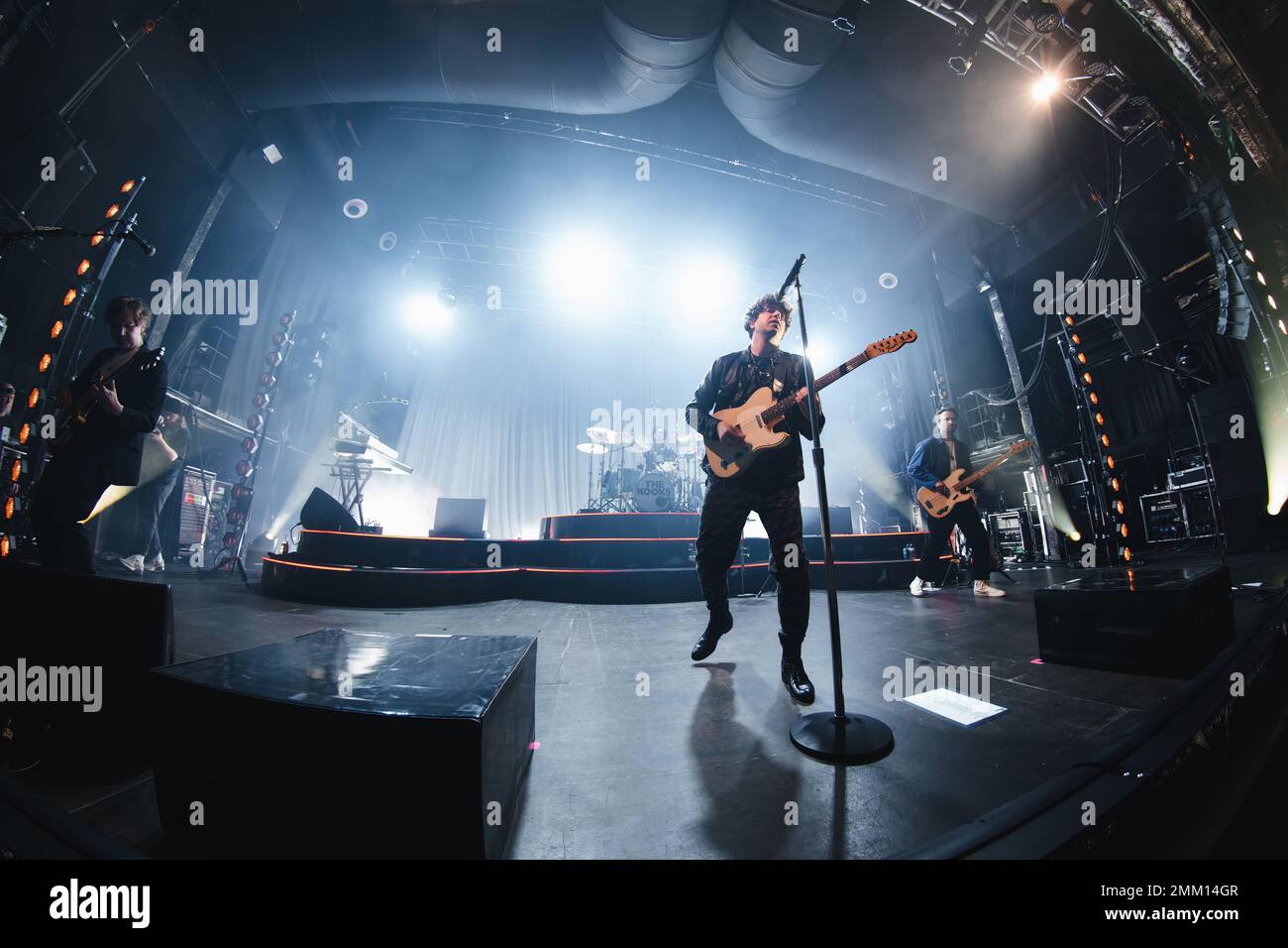 BARCELONA - JAN 28: The Kooks (band) perform in concert at Razzmatazz Club on January 28, 2023 in Barcelona, Spain. Stock Photo