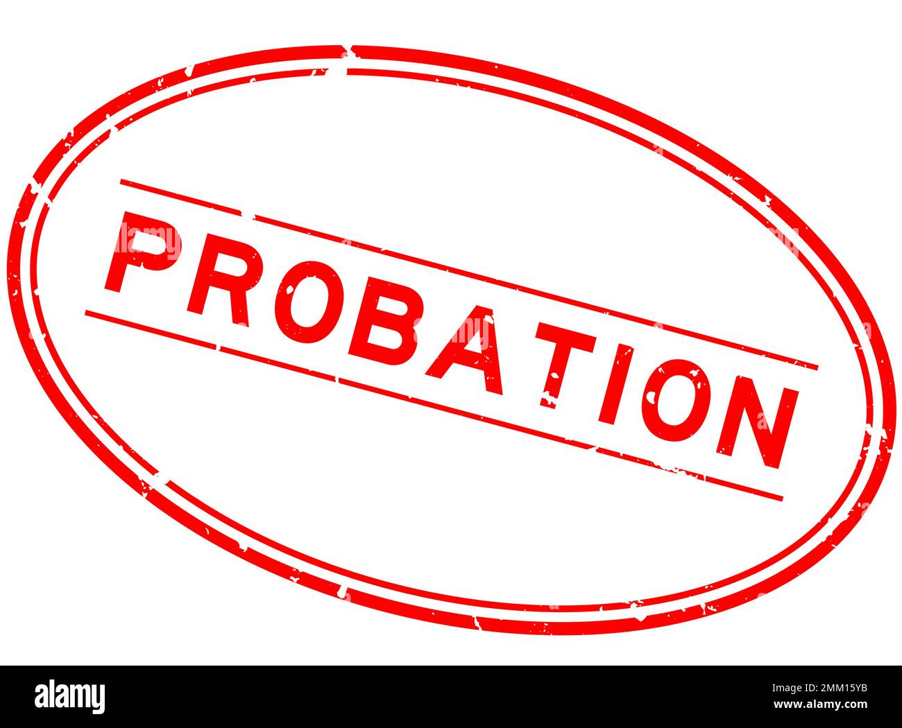 Grunge red probation word oval rubber seal stamp on white background