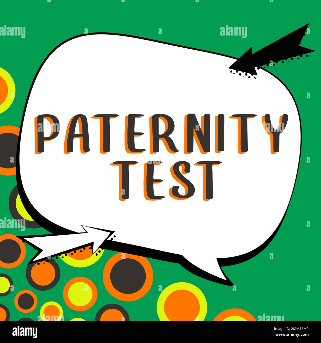 Text caption presenting Paternity Test. Business showcase a test of DNA