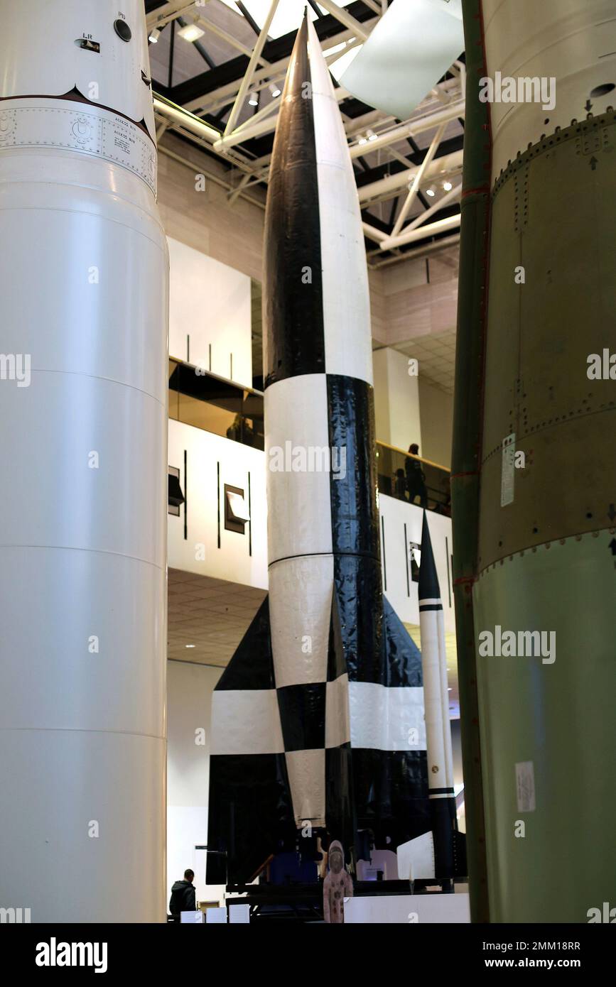 This Nov. 27, 2018 photo shows a German V-2 rocket that was the world's ...