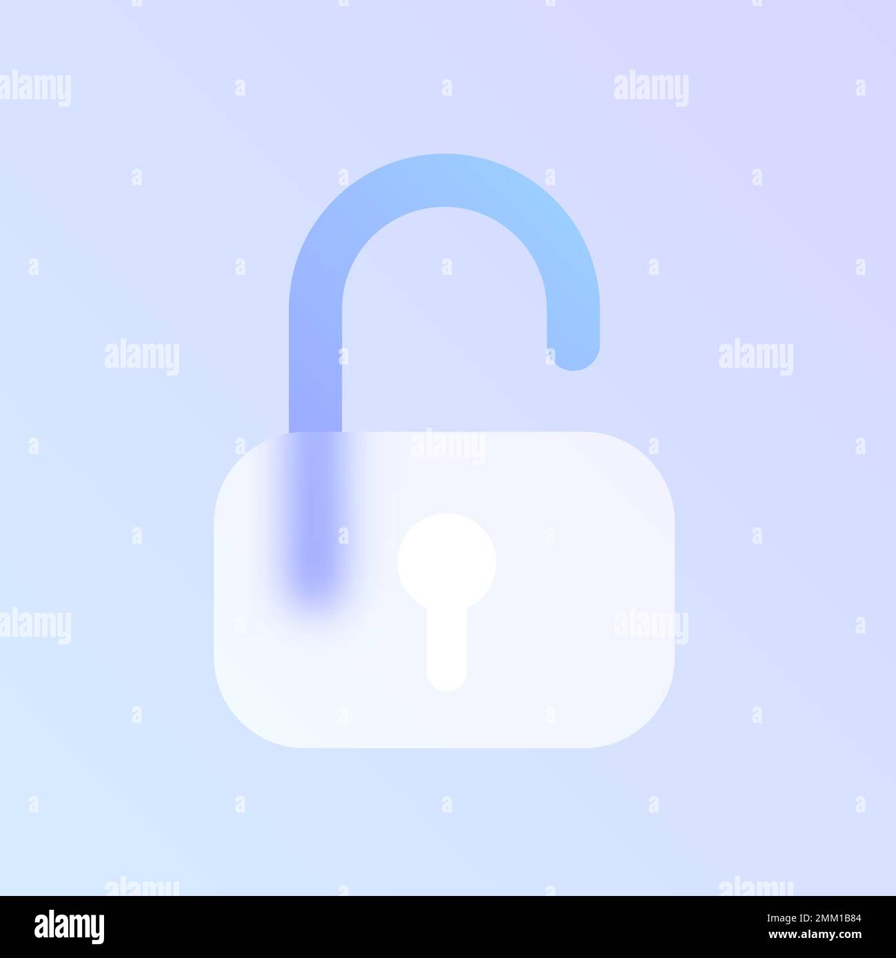 lock glass morphism trendy style icon Stock Vector
