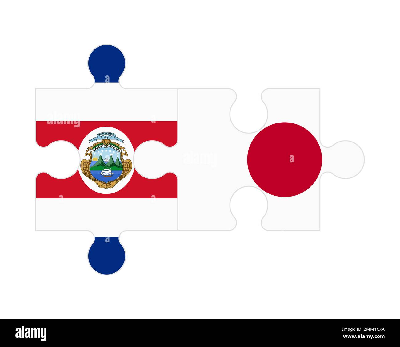 Connected puzzle of flags of Costa Rica and Japan, vector Stock Vector Image & Art Alamy