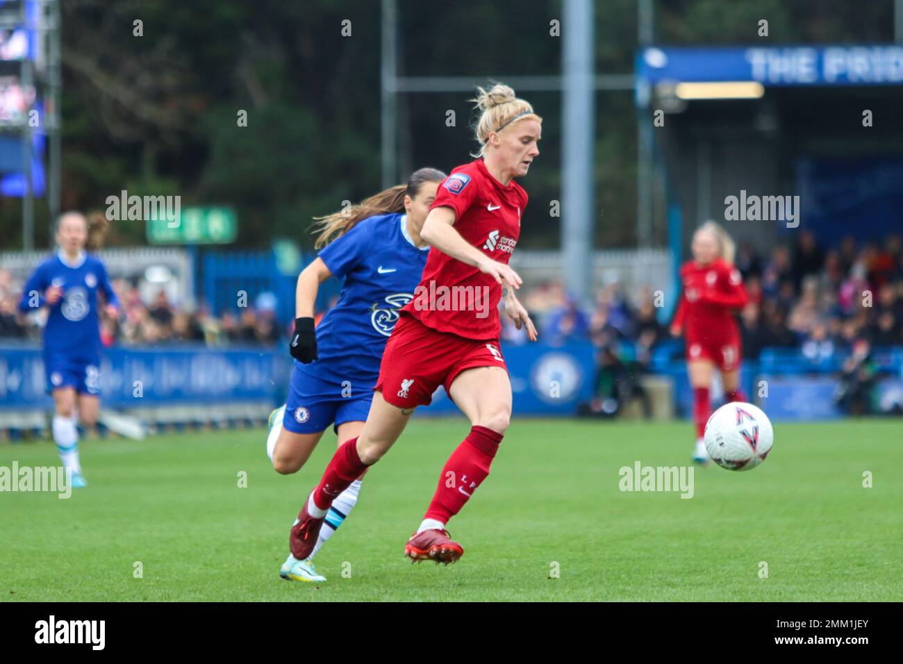 Kingsmeadow, UK. 29th Jan, 2023. Jasmine Matthews (6 Liverpool) in action during the Vitality Womens FA Cup game between Chelsea and Liverpool at kingsmeadow. (Tom Phillips/SPP) Credit: SPP Sport Press Photo. /Alamy Live News Stock Photo
