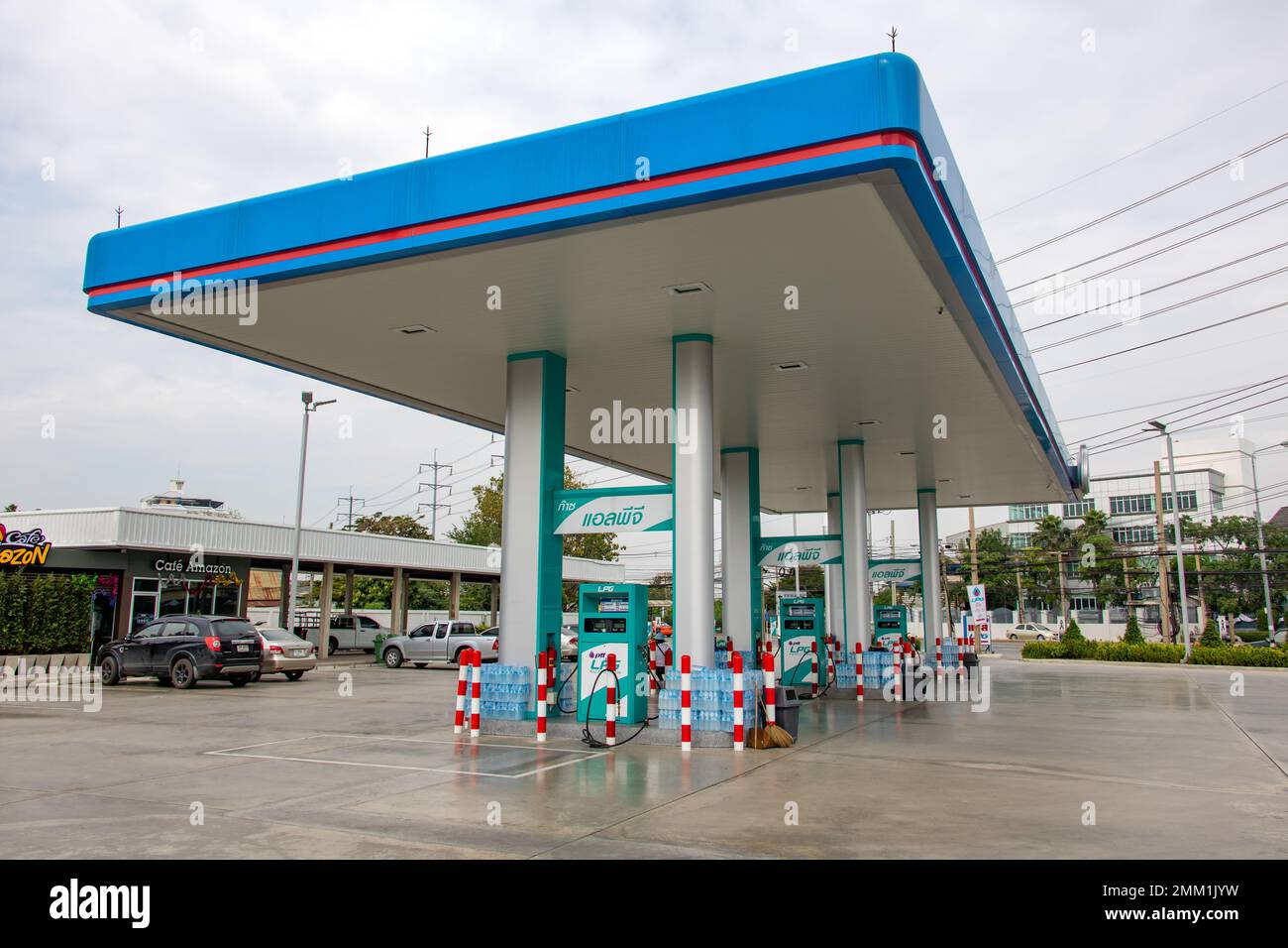LPG filling station of PTT company, Thailand Stock Photo