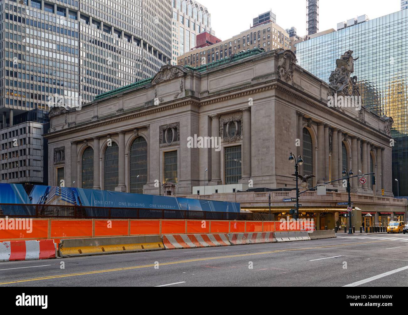 Rare view of Grand Central Terminal: After the site of One Vanderbilt was demolished, and before construction reached street level. Stock Photo