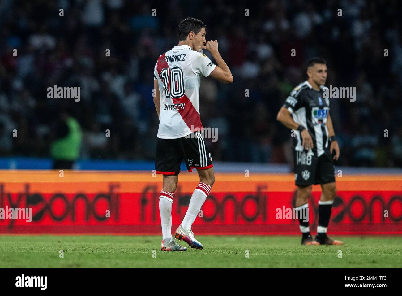 SANTIAGO DEL ESTERO, ARGENTINA, 28 January 2023:   Nacho Fernandez of River Plate celebrate after scoring opening goal during the Torneo Binance 2023 Stock Photo