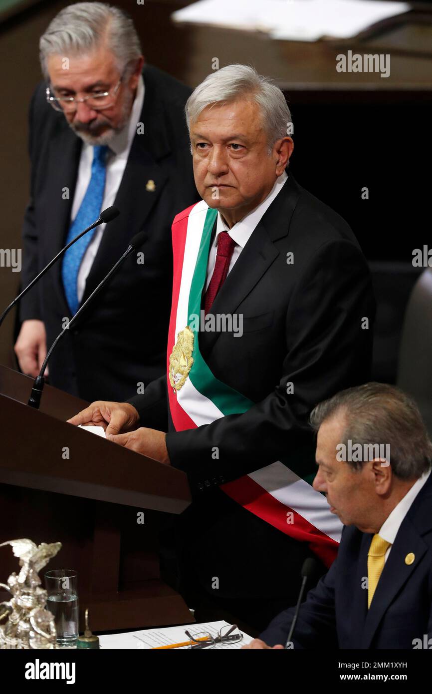 Mexico's newly sworn-in President Andres Manuel Lopez Obrador steps up ...