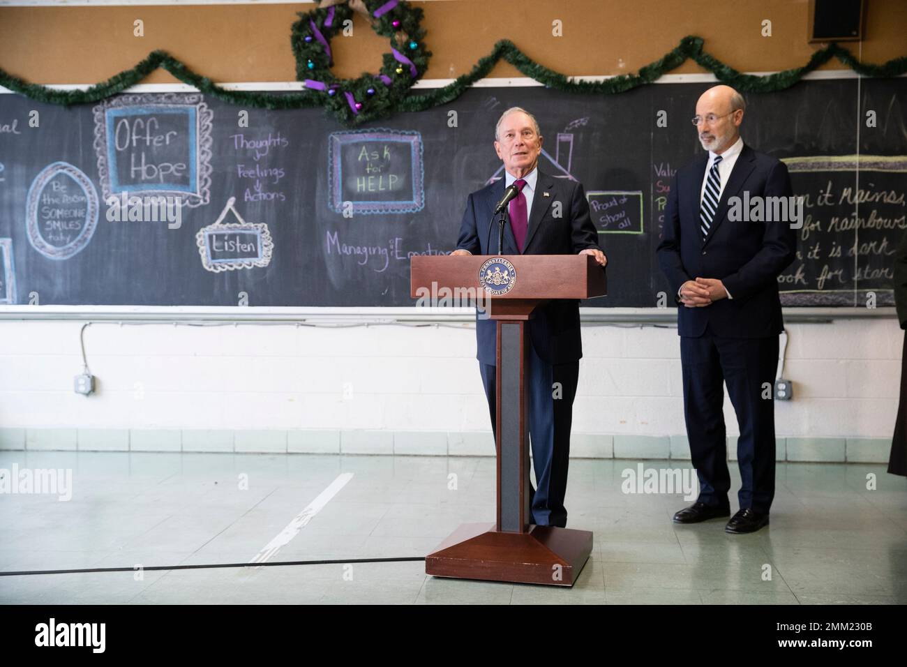 Former Mayor Of New York City, Michael Bloomberg, Left, Accompanied By ...