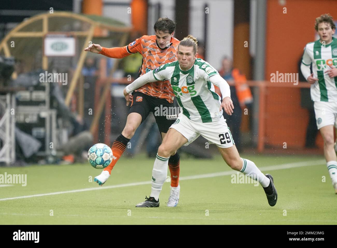 VOLENDAM - (lr) Gaetano Oristanio of FC Volendam, Mads Bech of FC ...