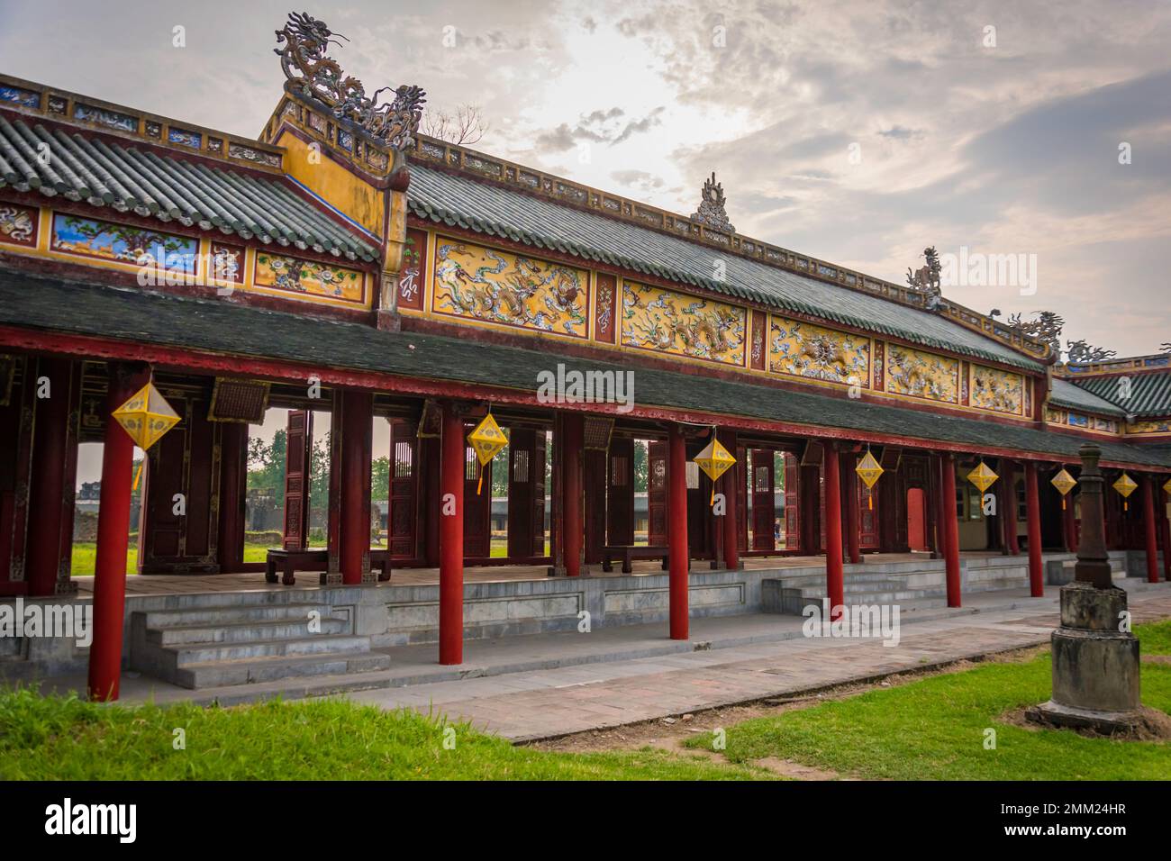 Truong Lang Gallery Inner yard in Hue Imperial City (The Citadel), Vietnam Stock Photo