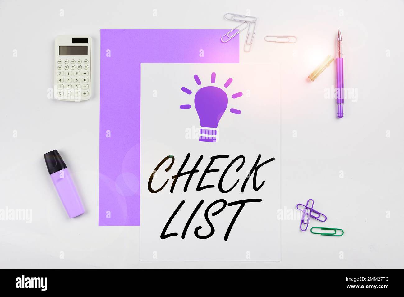 Conceptual caption check list conceptual photo items required things