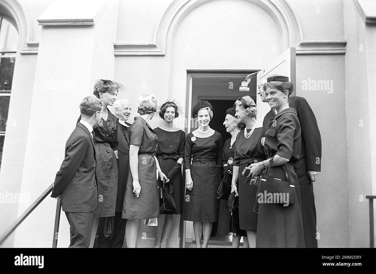 Carl XVI Gustaf, King of Sweden. Born 30 april 1946. Picture taken in connection with his confirmation 21 july 1962 at Borgholms church on the island of Öland. The swedish royal family attends the ceremony here the crown prince mother princess Sibylla and king Gustaf VI Adolf and his siblings Christina, Margaretha, Desirée and Birgitta. Queen Ingrid of Denmark and Queen Louise of Sweden in the middle. ref SC1020 Stock Photo