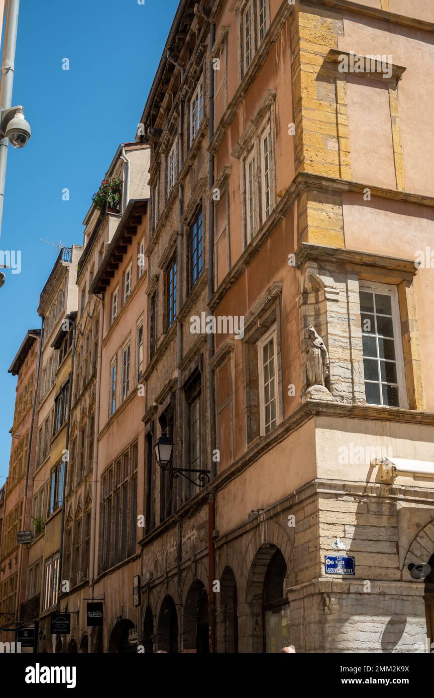 Tourist destination, views of colorful houses in old central part of