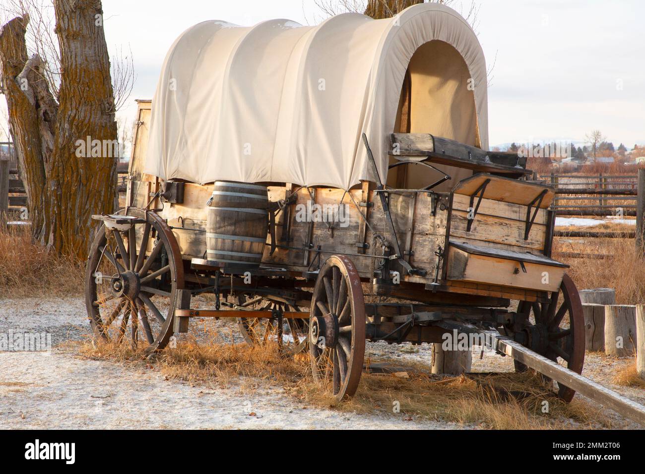 Chuck wagon, Grant-Kohrs Ranch National Historic Site, Montana Stock Photo